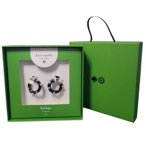 Kate Spade XTarget Black and Gold Pearl Hoop Earrings